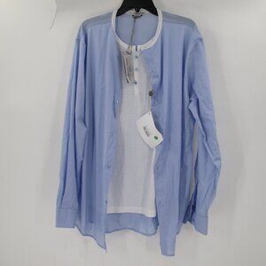 NWT Grey Daniele Alessandrini Shirt Mens XL Layered Long Sleeve Made in Italy